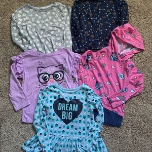 4T Girls Long Steve T-Shirts